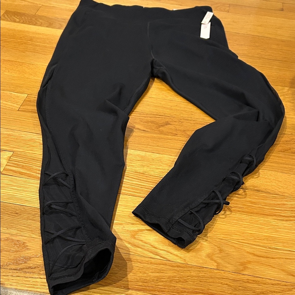 Victoria's Secret Black Lace-Up Leggings